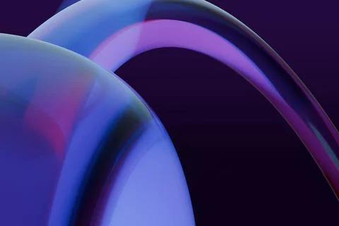 Smooth, translucent purple and blue abstract ribbons twist and flow, castin.. Stock Illustration
