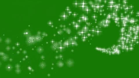 Smooth Twinkling Star Glitter Line Animation Glowing White Particles Green Stock Footage 339632749
