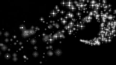 Smooth Twinkling Star Glitter Line Animation Glowing White Particles 4K Stock Footage 339632758