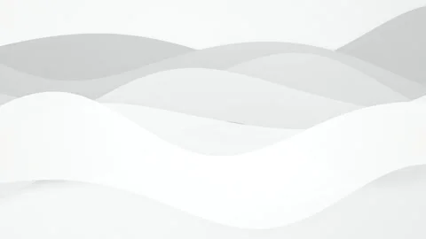 Smooth undulating layered wave forms gently move in white and light gray Stock Footage 340831538