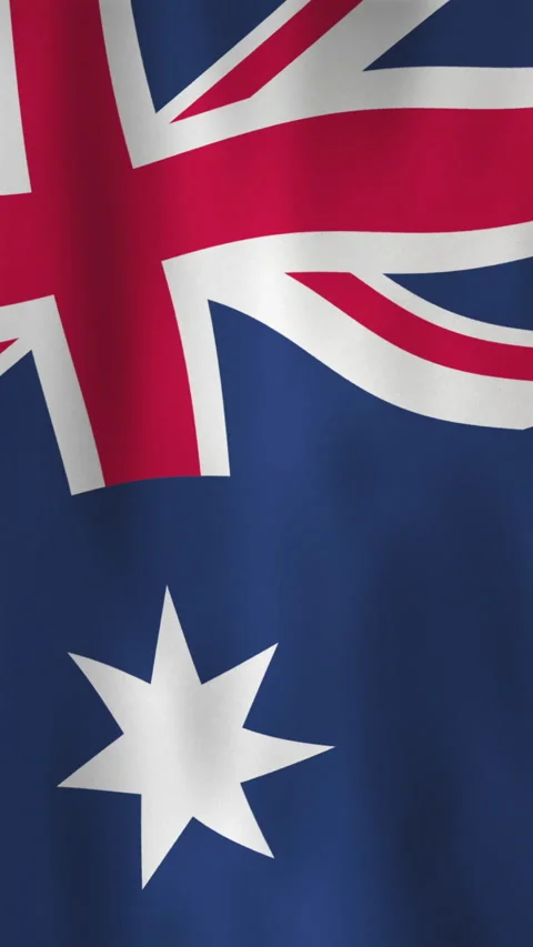 Smooth Vertical Animated Wavy Flag of Australia Seamless Loop 库存影片 303432189