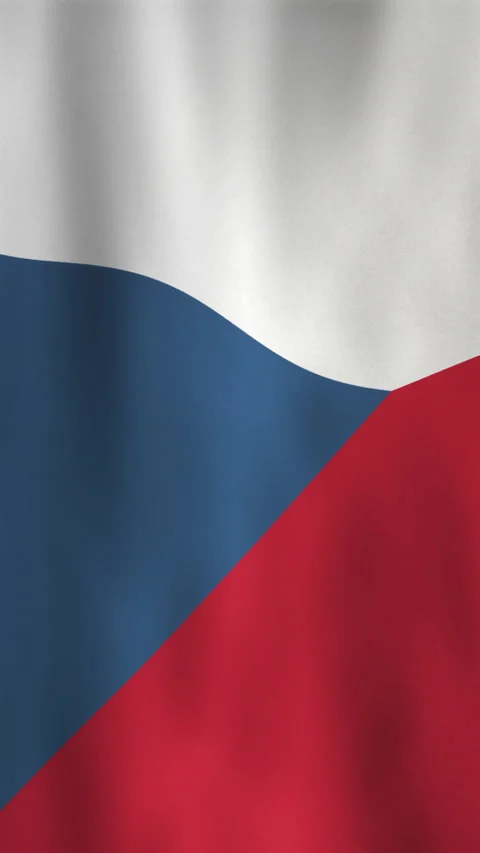 Smooth Vertical Animated Wavy Flag of Czechia Loop Background Видео 303432374