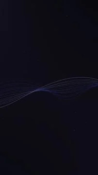 Smooth vertical fiber wave lines flowing on dark background. Abstract elega.. Ilustración de archivo