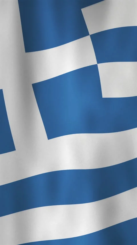 Smooth Vertical Flag of Greece Waving Background in Blue and White Tones Stock Footage 303433908
