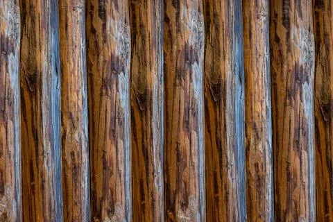 Smooth vertical logs parallel flat rustic wooden panels base design Foto stock