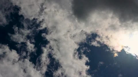 Smooth video of slow passing clouds with sun behind clouds Stock Footage 271676008