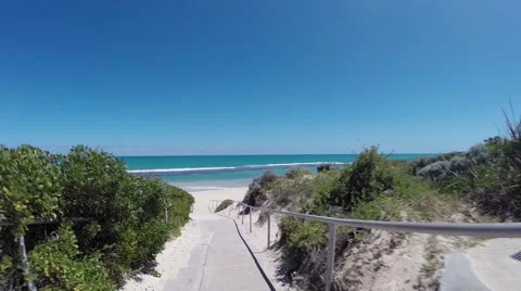 Smooth walk down to the beach, australia Stock Footage 58831482