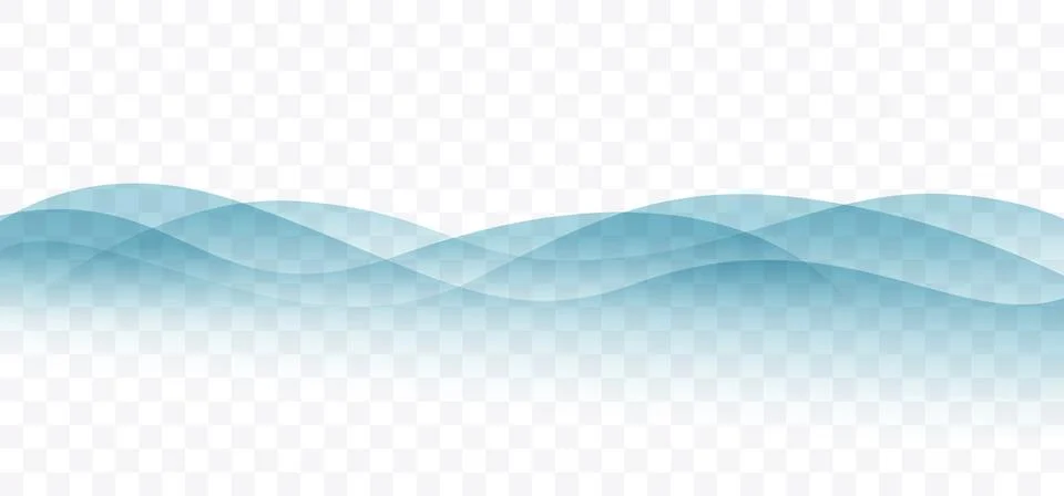 Smooth wave pattern. Transparent water wave background. Stock Illustration