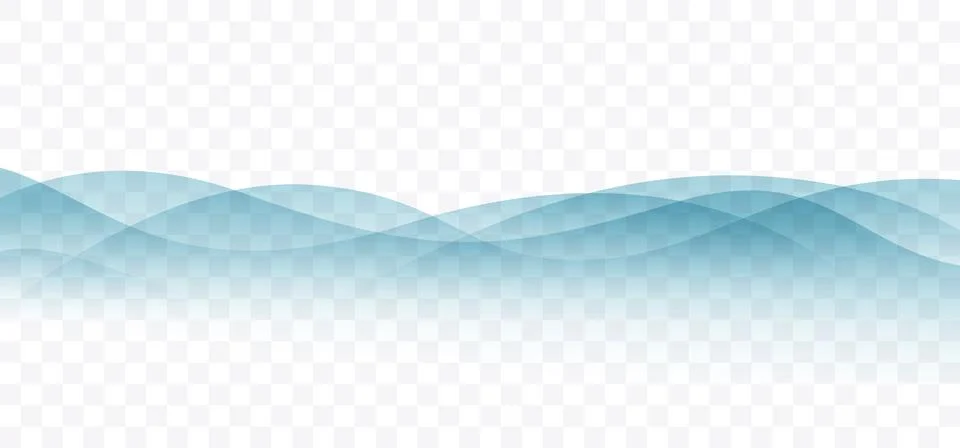 Smooth wave pattern. Transparent water wave background. Stock Illustration