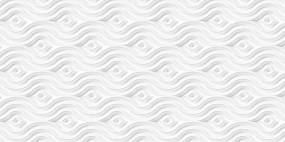 Smooth wave shaped offset white lines geometrical background wallpaper bann.. Stock Illustration