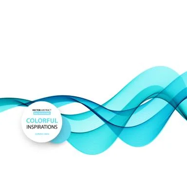 Smooth wave stream line abstract header layout. Vector illustration Stock Illustration