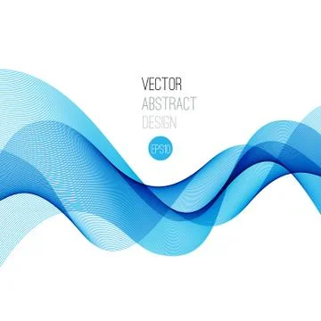 Smooth wave stream line abstract header layout. Vector illustration Stock Illustration