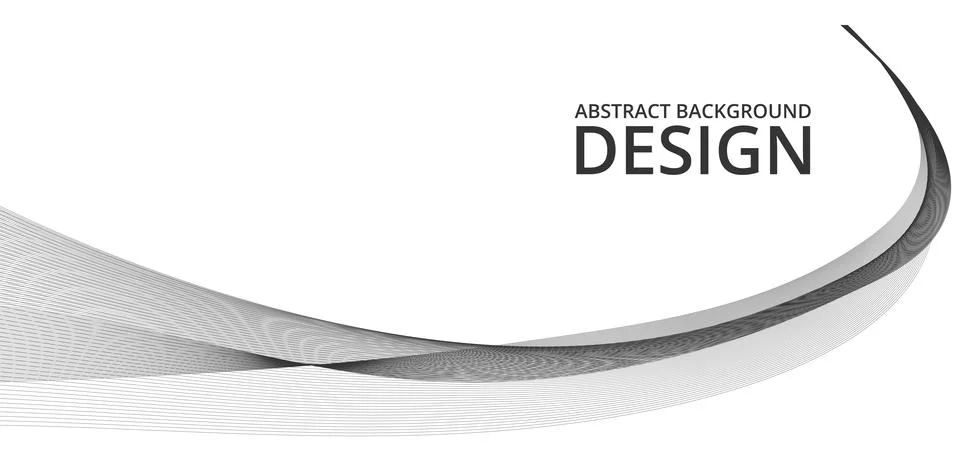 Smooth wave stream line abstract header layout black and white color Illustrazione stock