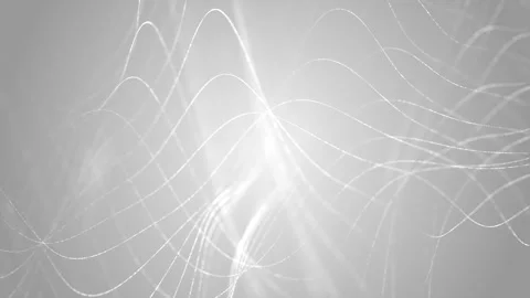Smooth white abstract lines with wave energy waving on light grey background. Stock Footage 312630891