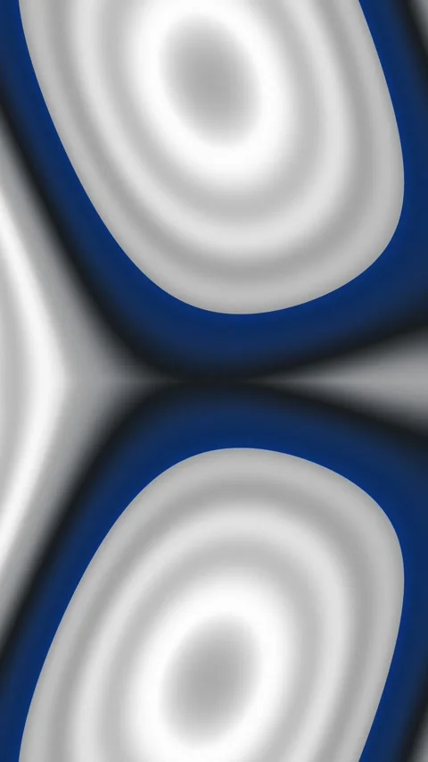 Smooth white concentric oval forms emerge from a deep blue field creating a Видео 342925224