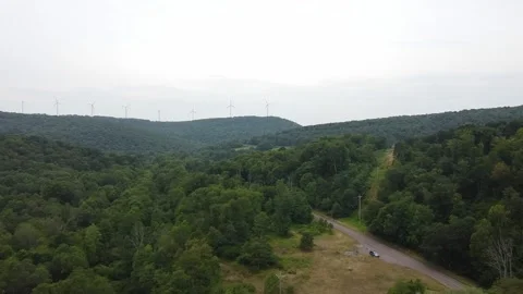 A Smooth Wide Angle Drone Flight on an Overcast Day Stock Footage 158882866