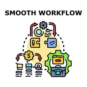 Smooth workflow business process optimization development Stock Illustration