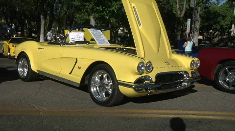 Smooth Yellow C 1 Corvette Stock Footage 851768