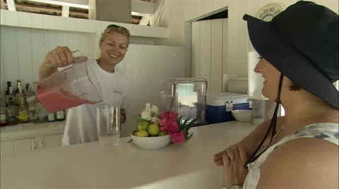 Smoothie being prepared at bar Stock Footage 22664652