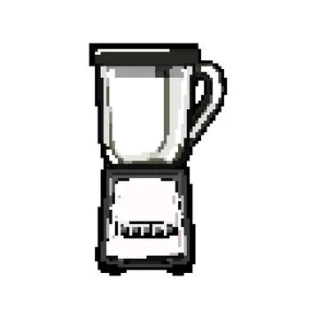Smoothie blender kitchen pixel art vector illustration Stock Illustration