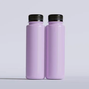 Smoothie bottle image or juice realistic 3D render with a black color cup  ( Stock Illustration