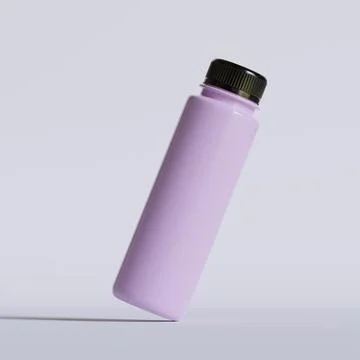 Smoothie bottle image or juice realistic 3D render with a black color cup  ( Stock Illustration