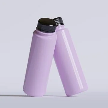 Smoothie bottle image or juice realistic 3D render with a black color cup  ( Stock Illustration