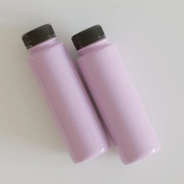 Smoothie bottle image or juice realistic 3D render with a black color cup  ( Stock Illustration