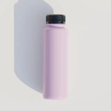 Smoothie bottle image or juice realistic 3D render with a black color cup  ( Stock Illustration