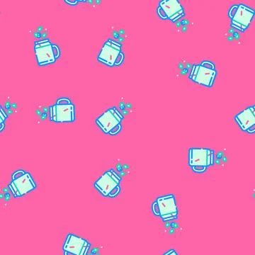 Smoothie fast food vector seamless pattern Stock Illustration
