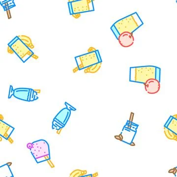 Smoothie fruit juice drink vector seamless pattern Stockillustratie