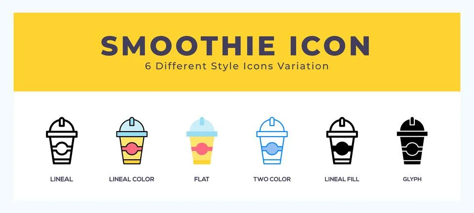 Smoothie icon set. Design elements for logo 스톡 일러스트