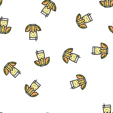 Smoothie melon vector seamless pattern イラスト素材