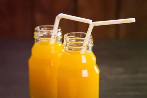 Smoothie from persimmon Stock Photos