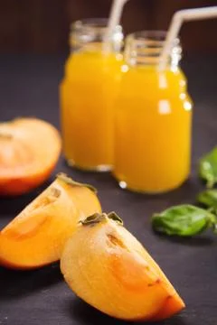 Smoothie from persimmon Foto stock
