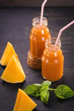 Smoothie from pumpkin Stock Photos