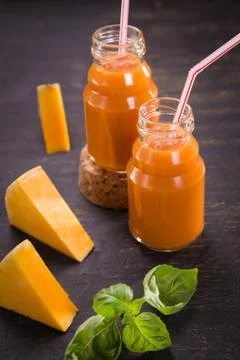 Smoothie from pumpkin Stock Photos