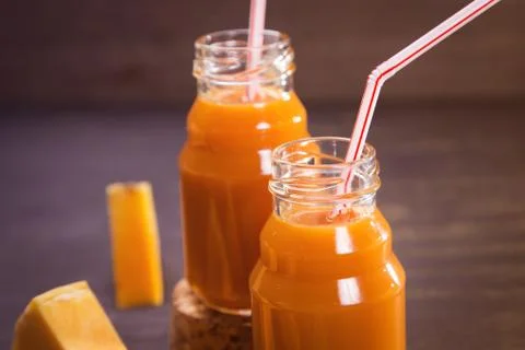 Smoothie from pumpkin Stock Photos