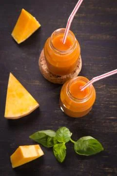 Smoothie from pumpkin Stock Photos
