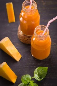 Smoothie from pumpkin Stock Photos