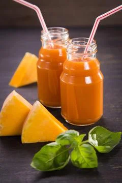 Smoothie from pumpkin Stock Photos