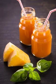 Smoothie from pumpkin Stock Photos