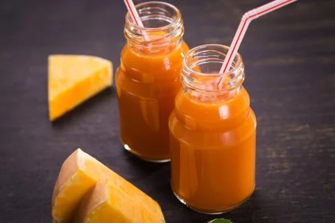 Smoothie from pumpkin Stock Photos