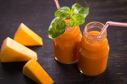 Smoothie from pumpkin Stock Photos