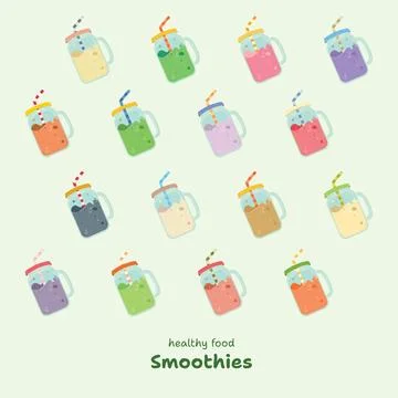 Smoothie set Stock Illustration