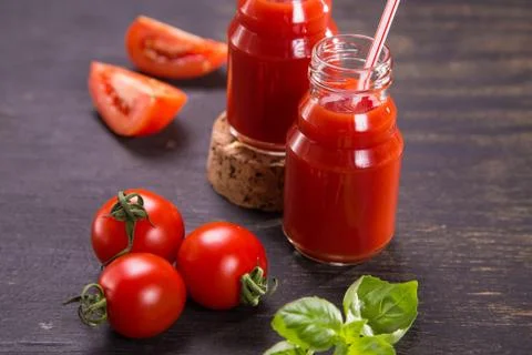 Smoothie from tomatoes Stock Photos
