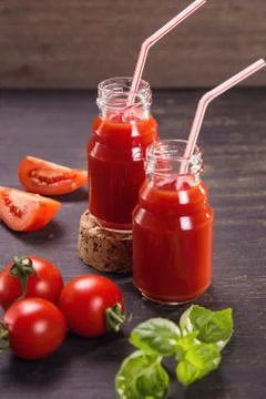 Smoothie from tomatoes Stock Photos