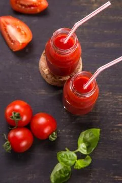 Smoothie from tomatoes Stock Photos