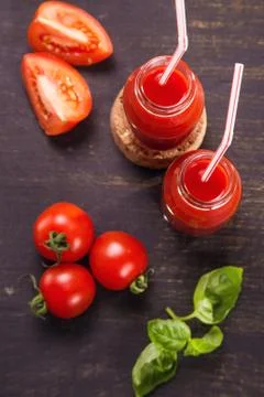 Smoothie from tomatoes Stock Photos