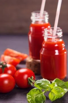 Smoothie from tomatoes Stock Photos